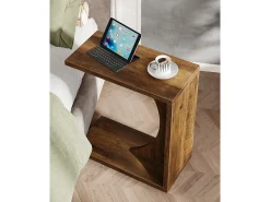 Mesa Lateral em Forma de C para Sofá, Mesa de Cabeceira Pequena para Sofá, Mesa de Cabeceira para Sala de Estar e Quarto^Tribesigns Discount