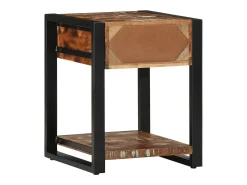 vidaxl Mesa De Apoio*Mesa lateral 40x40x50 cm madeira maciça recuperada Multicor