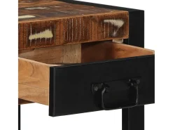 vidaxl Mesa De Apoio*Mesa lateral 40x40x50 cm madeira maciça recuperada Multicor