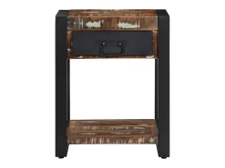 vidaxl Mesa De Apoio*Mesa lateral 40x40x50 cm madeira maciça recuperada Multicor