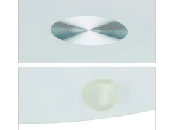 Best Mesa lateral redonda 43 cm de diâmetro vidro branco 13_0002680 Mesa De Apoio