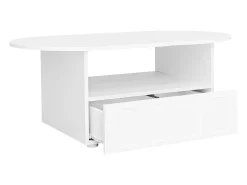 Outlet Mesa de centro com gavetas e compartimento aberto - tampo em forma de nuvem - Mesa De Centro