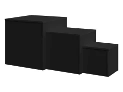 vidaxl Mesa De Apoio*Mesas de apoio 3 pcs derivados de madeira Preto