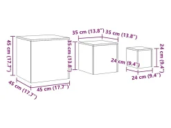 vidaxl Mesa De Apoio*Mesas de apoio 3 pcs derivados madeira cor carvalho artisiano Natural claro