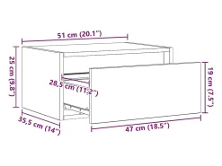 vidaxl Móvel De Tv*Mesas de cabeceira de parede com luzes LED 2pcs carvalho fumado Castanho