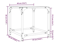 vidaxl Mesa De Centro*Mesas de centro c/ topo vidro 2 pcs 40x40x40cm aço Transparente