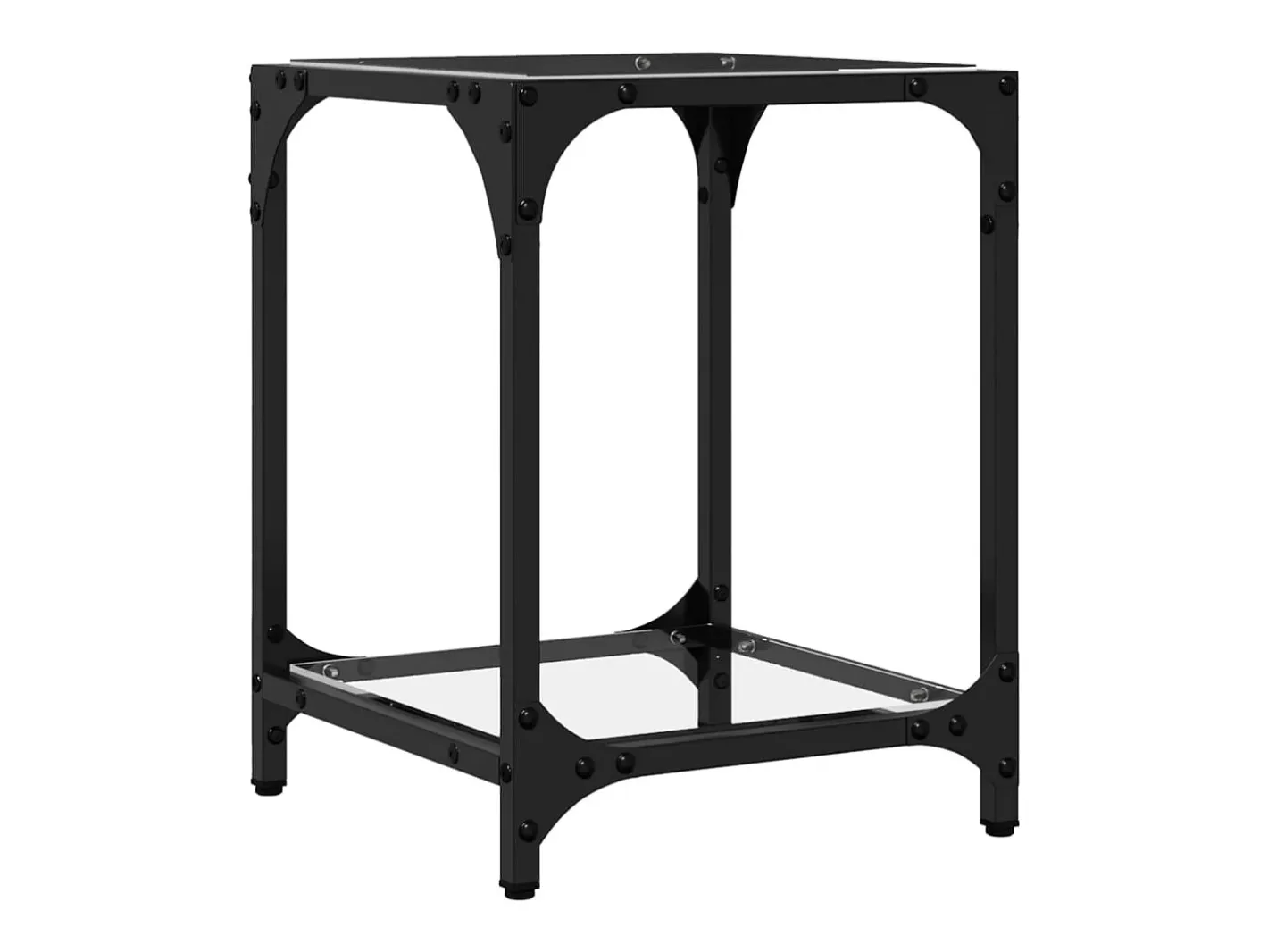 vidaxl Mesa De Centro*Mesas de centro c/ topo vidro 2 pcs 40x40x40cm aço Transparente