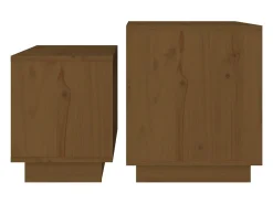 vidaxl Mesa De Centro*Mesas de centro de encastrar 2 pcs pinho maciço castanho mel Natural claro
