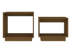 vidaxl Mesa De Centro*Mesas de centro de encastrar 2 pcs pinho maciço castanho mel Natural claro