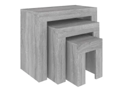vidaxl Mesa De Centro*Mesas de centro de encastrar 3 pcs deriv. madeira cinza sonoma Cinzento