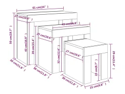 vidaxl Mesa De Centro*Mesas de centro de encastrar 3 pcs deriv. madeira cinza sonoma Cinzento