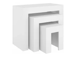 vidaxl Mesa De Centro*Mesas de centro de encastrar 3 pcs derivados de madeira Branco