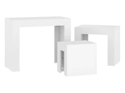 vidaxl Mesa De Centro*Mesas de centro de encastrar 3 pcs derivados de madeira Branco