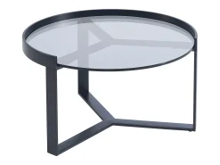 Mesas de centro em vidro, cerâmica e metal efeito mármore branco e preto - ZERILA*Maison Céphy New