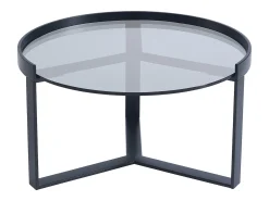 Mesas de centro em vidro, cerâmica e metal efeito mármore branco e preto - ZERILA*Maison Céphy New