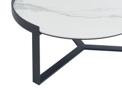 Mesas de centro em vidro, cerâmica e metal efeito mármore branco e preto - ZERILA*Maison Céphy New