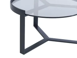 Mesas de centro em vidro, cerâmica e metal efeito mármore branco e preto - ZERILA*Maison Céphy New