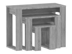 vidaxl Mesa De Centro*Mesas de encastrar 3 pcs derivados de madeira sonoma Cinzento