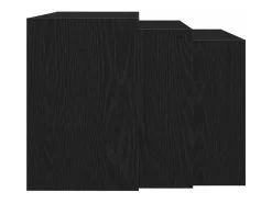 vidaxl Mesa De Centro*Mesas de encastrar 3 pcs derivados de madeira Preto