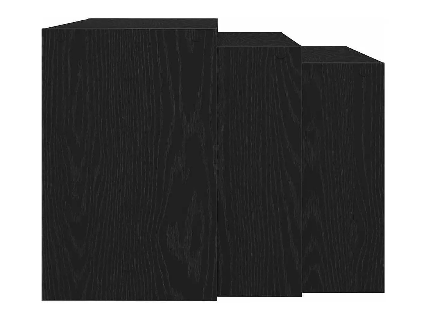 vidaxl Mesa De Centro*Mesas de encastrar 3 pcs derivados de madeira Preto