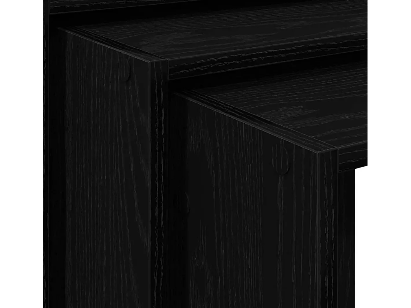 vidaxl Mesa De Centro*Mesas de encastrar 3 pcs derivados de madeira Preto