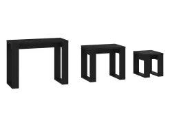 vidaxl Mesa De Centro*Mesas de encastrar 3 pcs madeira processada Preto