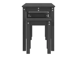 vidaxl Mesa De Centro*Mesas de encastrar 3 pcs madeira de pinho maciça Cinzento