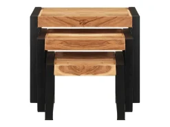 vidaxl Mesa De Centro*Mesas de encastrar 3 pcs madeira maciça Natural claro