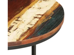 vidaxl Mesa De Centro*Mesas de encastrar 3 pcs madeira recuperada maciça Natural claro
