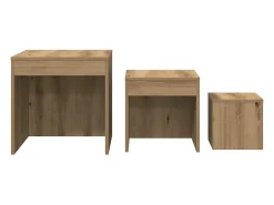 vidaxl Mesa De Centro*Mesas de encastrar 3pcs derivados de madeira carvalho artisiano Natural claro
