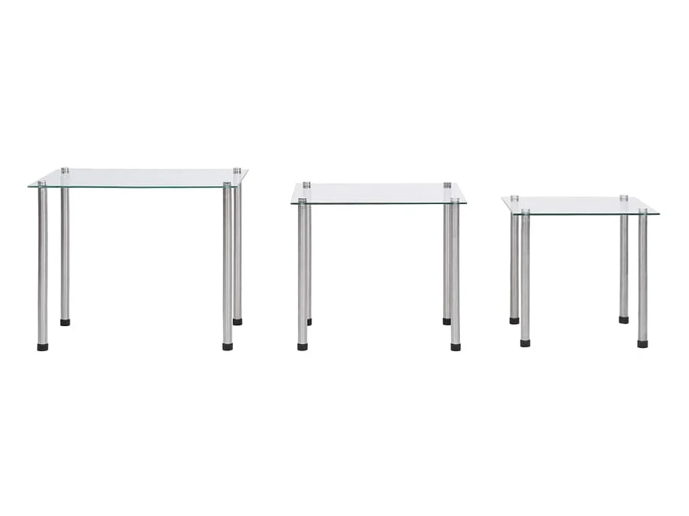 Hot Mesas encastráveis 3 pcs vidro temperado PT489560 Mesa De Centro