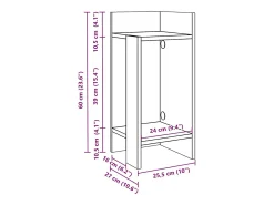 vidaxl Mesa De Apoio*Mesas laterais 2 pcs com prateleira 110x50x103 cm preta Preto