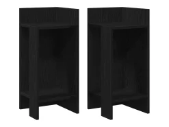 vidaxl Mesa De Apoio*Mesas laterais 2 pcs com prateleira 110x50x103 cm preta Preto