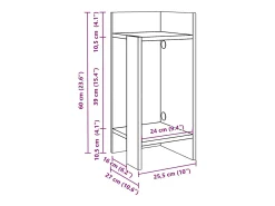 vidaxl Mesa De Apoio*Mesas laterais 2pcs c/ prateleira 110x50x103cm cimento Cinzento