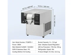 New Máquina de Gelo Comercial SucceBuy em Flocos de Neve, 80 kg/24 H em Aço Inoxidável Acessório Vinho E Bar