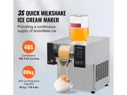 New Máquina de Gelo Comercial SucceBuy em Flocos de Neve, 80 kg/24 H em Aço Inoxidável Acessório Vinho E Bar