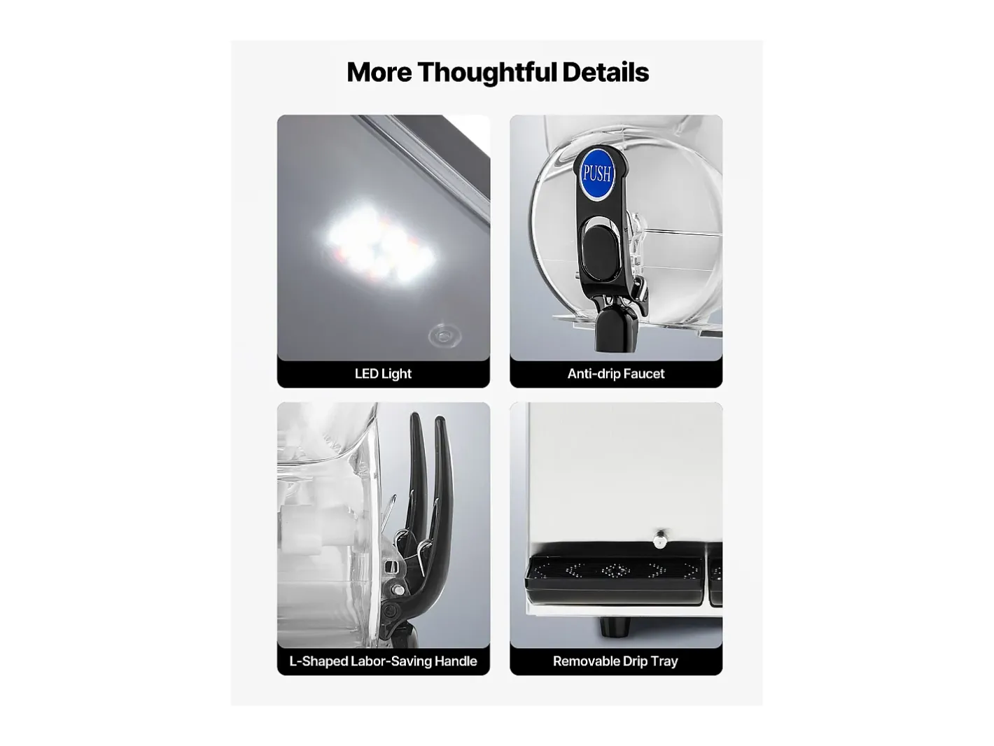 Máquina de Granito SucceBuy, 2 Reservatórios de 15 L, Aço Inoxidável, Distribuidor de Bebidas Geladas, para Casa, Restaurantes, Cafés, Bares^ Hot