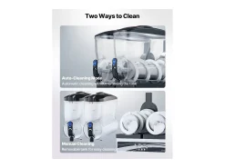 Máquina de Granito SucceBuy, 2 Reservatórios de 15 L, Aço Inoxidável, Distribuidor de Bebidas Geladas, para Casa, Restaurantes, Cafés, Bares^ Hot