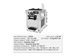 Discount Máquina de Sorvete SucceBuy, Aparelho de Gelo Italiano 3 Sabores 18-28 L/h, para Qualquer Aventura de Campismo Acessório Vinho E Bar