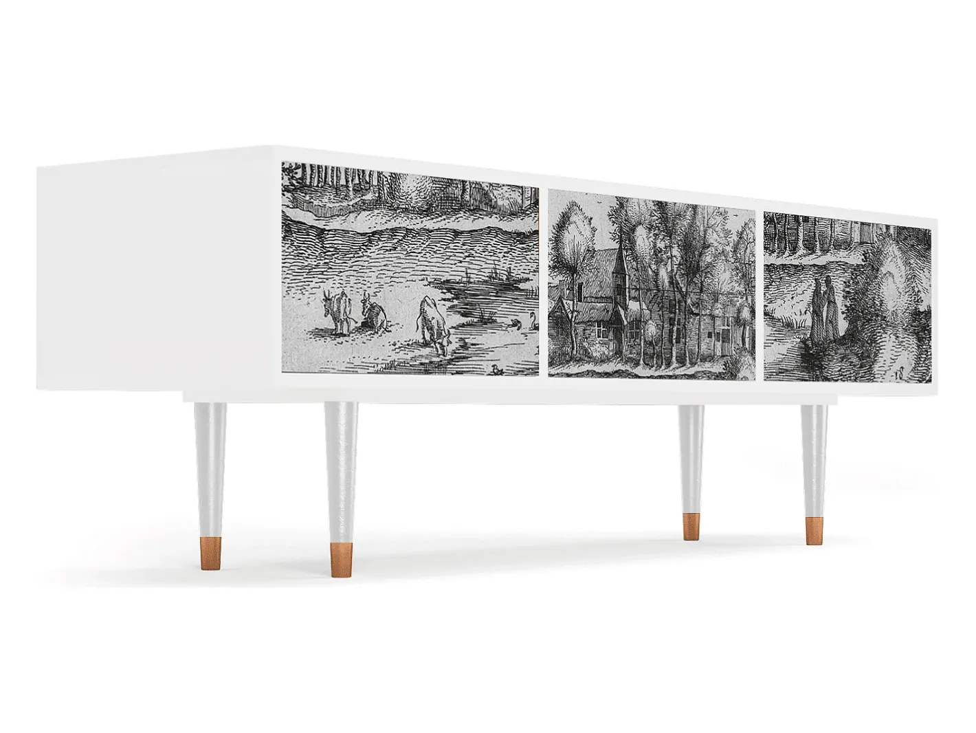 Móvel De Tv*Mueble de TV - 170х59х48 cm - T4 - A Pond, Branco Bege