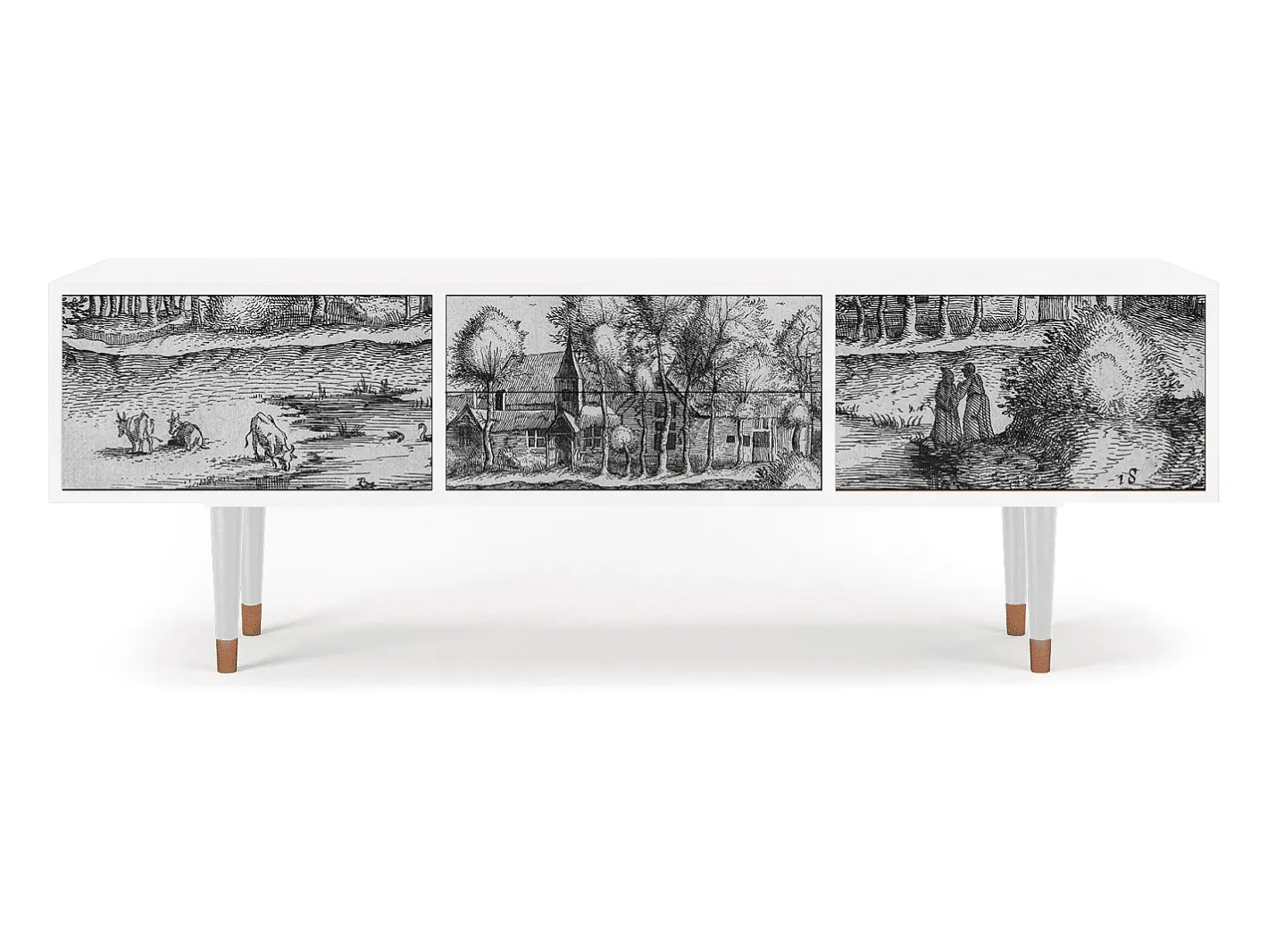 Móvel De Tv*Mueble de TV - 170х59х48 cm - T4 - A Pond, Branco Bege
