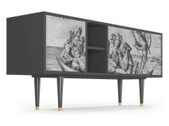 Móvel De Tv*Mueble de TV - 150х69х41 cm - T5 - Blau Schuyte, Antracite Cinza antracite