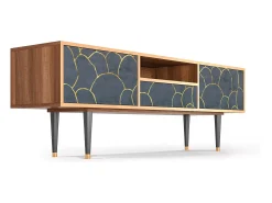 Móvel De Tv*Mueble de TV - 170х59х41 cm - T6 - Blue Lagoon, Nogueira Castanho