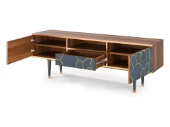 Móvel De Tv*Mueble de TV - 170х59х41 cm - T6 - Blue Lagoon, Nogueira Castanho
