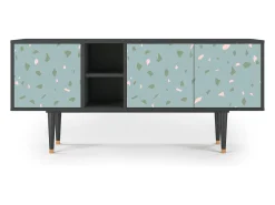 Móvel De Tv*Mueble de TV - 150х69х41 cm - T5 - Blue Drops, Antracite Cinza antracite