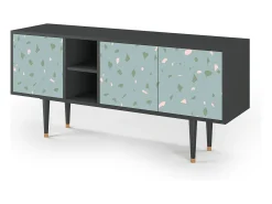 Móvel De Tv*Mueble de TV - 150х69х41 cm - T5 - Blue Drops, Antracite Cinza antracite