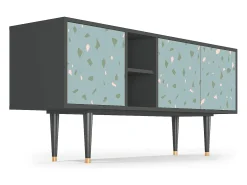 Móvel De Tv*Mueble de TV - 150х69х41 cm - T5 - Blue Drops, Antracite Cinza antracite