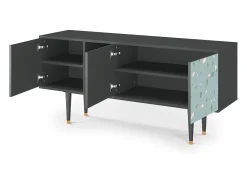 Móvel De Tv*Mueble de TV - 150х69х41 cm - T5 - Blue Drops, Antracite Cinza antracite