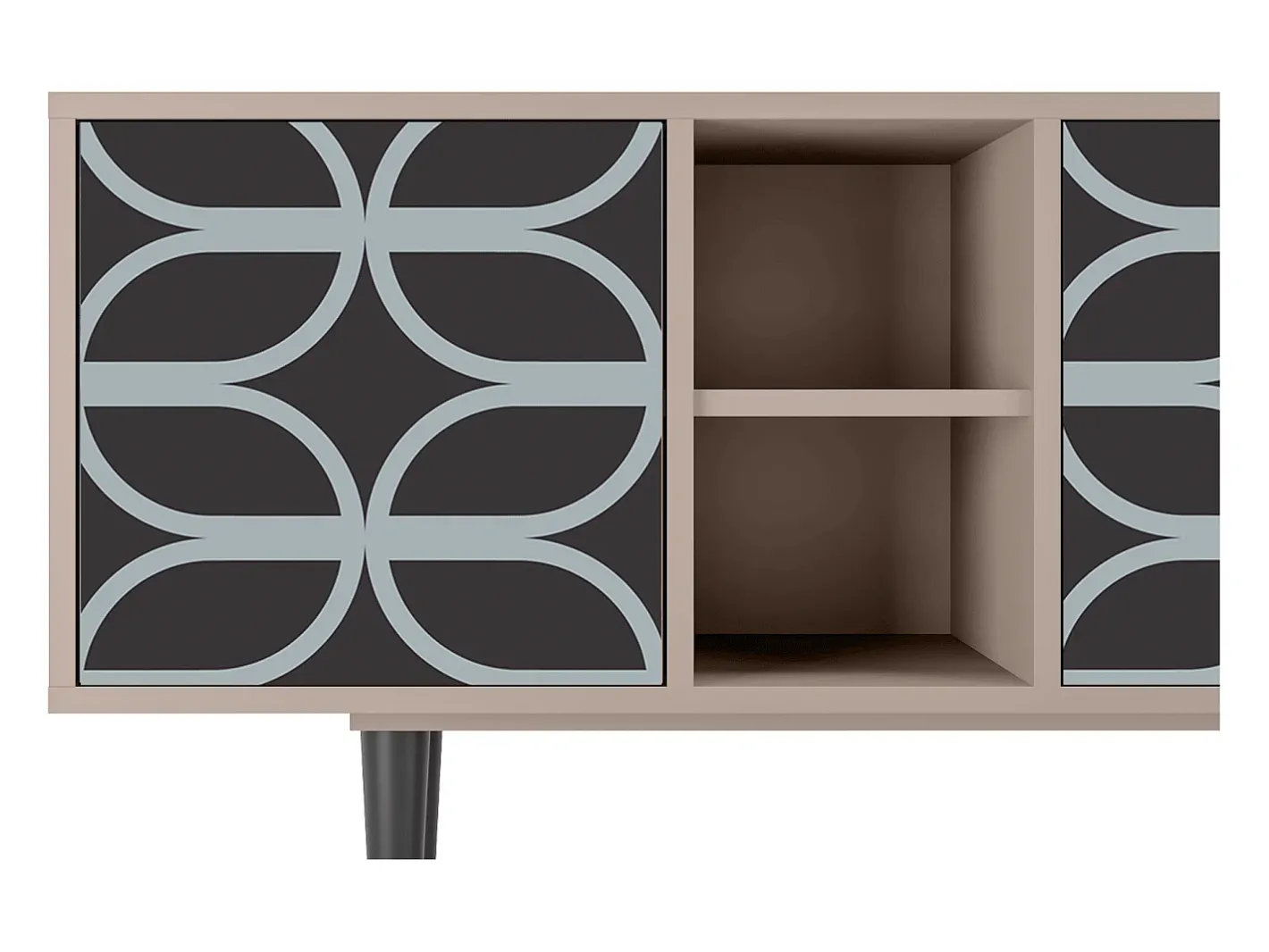 Móvel De Tv*Mueble de TV - 150х69х41 cm - T5 - Braided Blue, Latte Bege