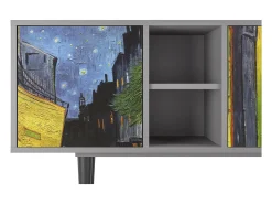 Móvel De Tv*Mueble de TV - 150х69х41 cm - T5 - Café Terrace at Night, Cinza Cinzento
